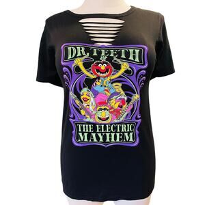 Torrid Plus Size 2 Disney Muppets Dr Teeth & Electric Mayhem Slashed T Shirt Tee